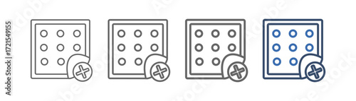 
outline icon set nicotine patch with tobacco powder design
