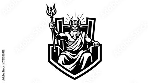 Zeus Mascot Illustration Esport Logo Emblem