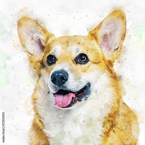 Watercolor Dog Illustration, Cute Hand Painted Pet Portrait, Artistic Animal Art Print