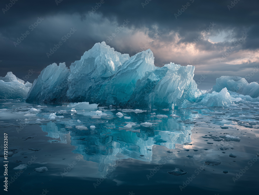 Fototapeta premium Crystal Ice Formations in Polar Waters