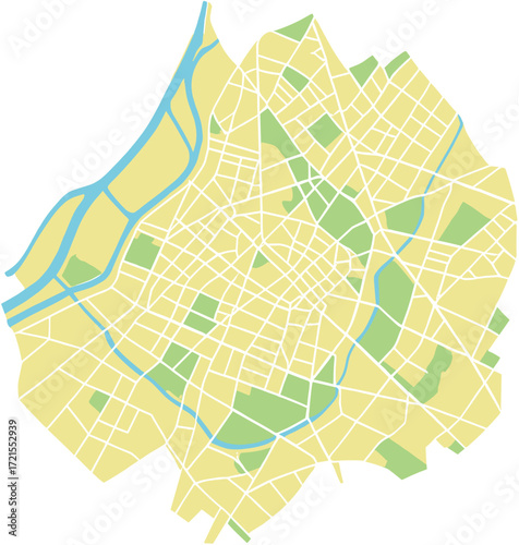 Lille city map in Nord, Hauts-de-France, France