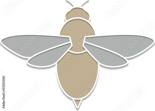 Beige Bee Vector Illustration