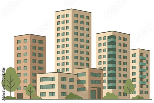 Contemporary housing development featuring tall buildings