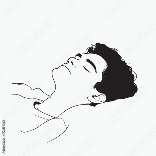 silhouette of a man sleeping