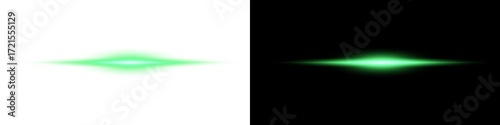 Green laser beam horizontal light line shine rays PNG