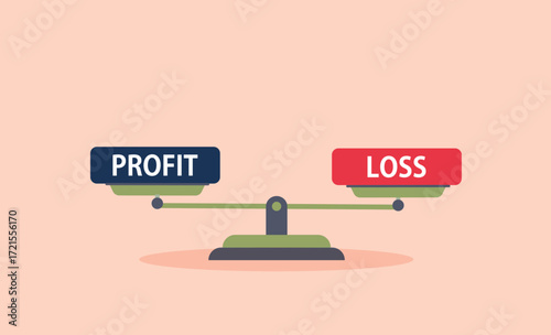profit and loss on the balance scale
