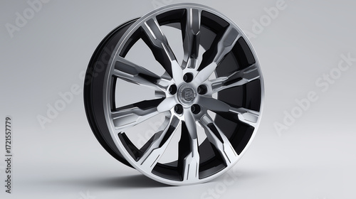 Shiny Chrome Vehicle Rim Closeup