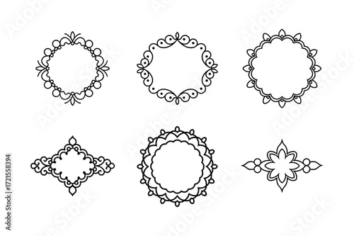 set of delicate lace pattern border vector