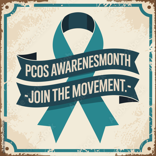 Vintage Poster PCOS Awareness Month Design