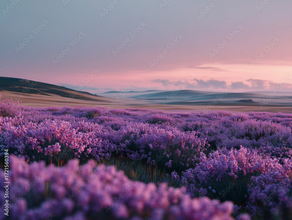 Obraz premium Endless Purple Blooms Under Pastel Sky