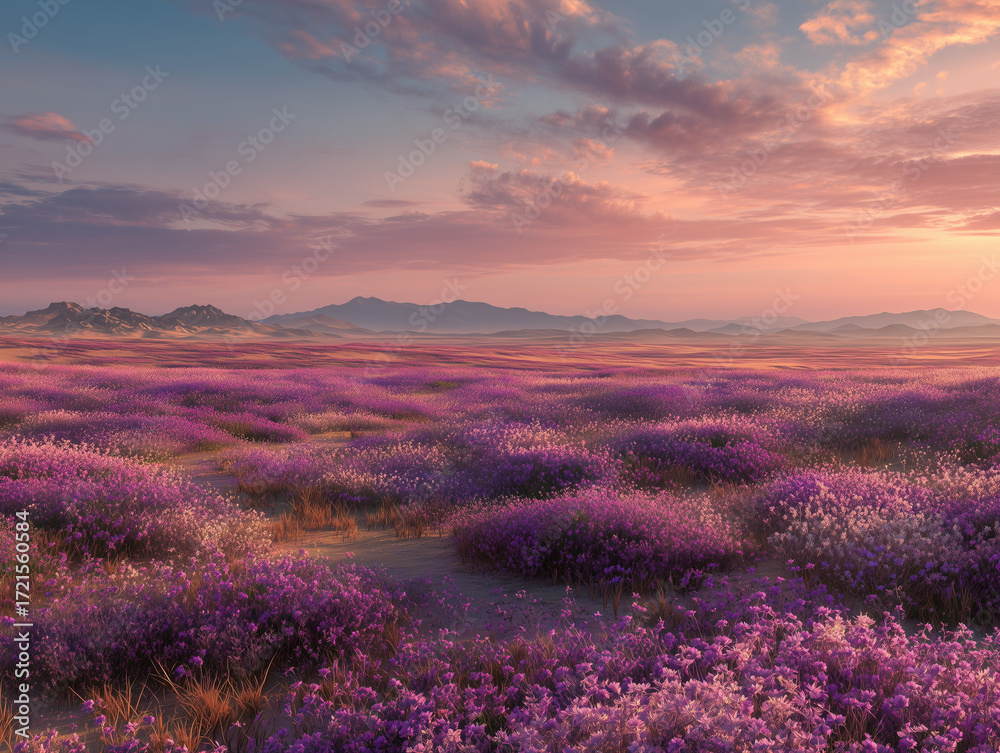 Obraz premium Endless Purple Blooms Under Pastel Sky
