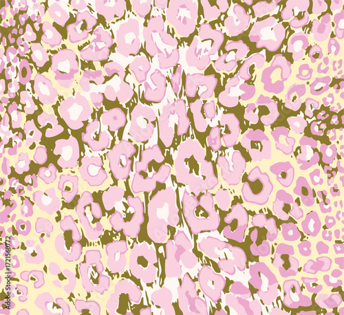 Leopard print. Vector seamless pattern. Animal skin background with black and brown spots on beige backdrop. Abstract exotic safari texture. Jaguar, leo, puma cheetah fur pattern. Repeat design