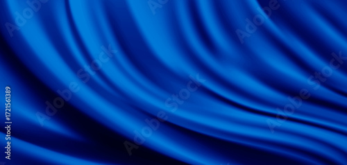 Blue Satin Fabric Texture Background