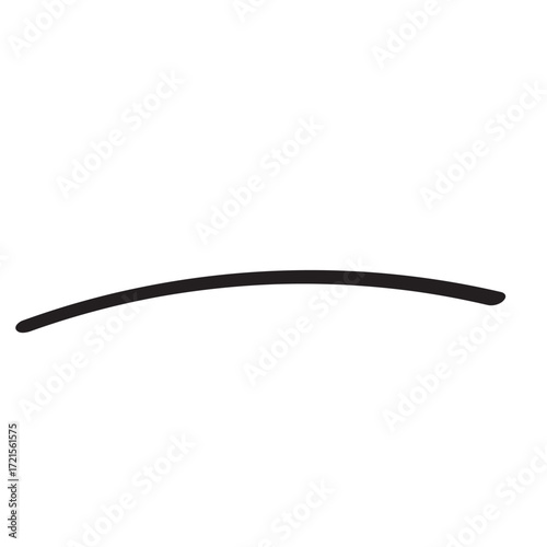 Hand-Drawn Black Curved Line Vector