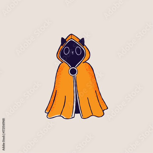 Black Cat Cloak Illustration