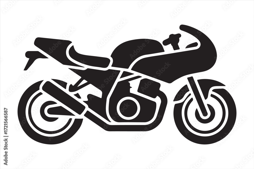 Obraz premium Motorcycle Silhouette Bundle Vector Illustration