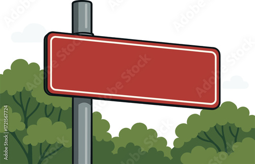 A close‑up view of a red street sign bearing the white inscription “Ievkalnu iela,” affixed to a metal pole set against a backdrop of trees and blue sky