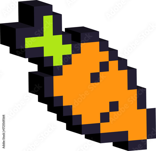 Pixelated 3D Carrot