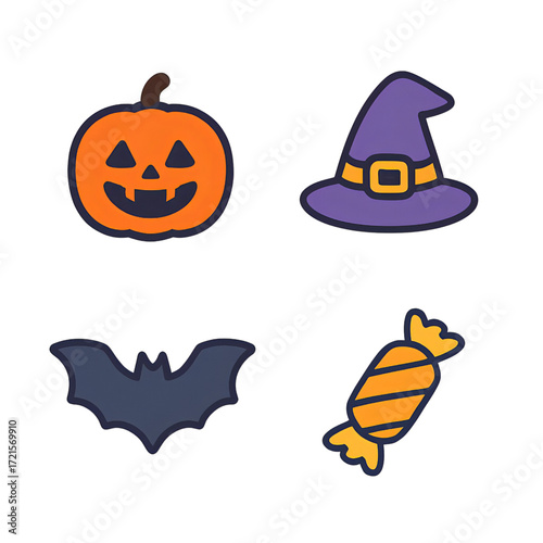 ハロウィンアイコンセット（クラシック）｜Halloween Icons Set (Classic)