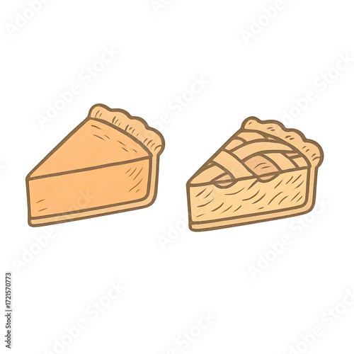 ヴィンテージ風パイイラスト｜Vintage Pie Illustration
