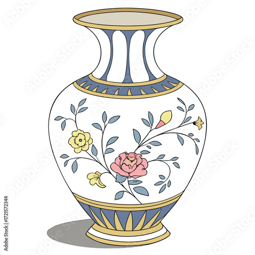 A decorative ornamental flowers vessel Vector art Adobe Illustrator Artwork