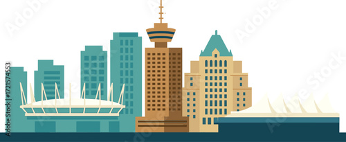 Cityscape of downtown Vancouver, British Columbia, Canada