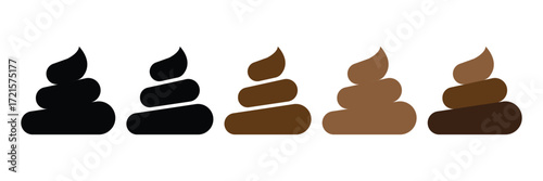 Poop Icon Set. Dirty Poop vector Collection. Excrement icon. Dirty Poop Icons Collection.