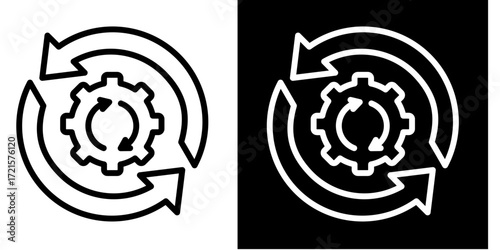 Lean Process  Icon Set White Style Collection
