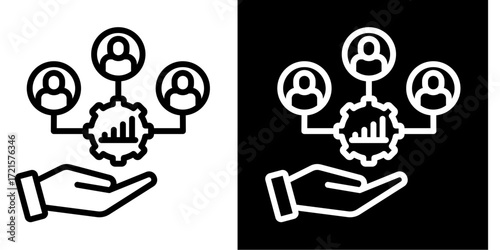 Stakeholder Analysis  Icon Set White Style Collection
