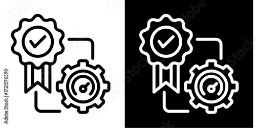 Total Quality Management  Icon Set White Style Collection
