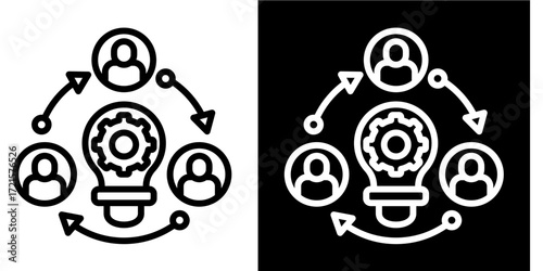 Team Collaboration  Icon Set White Style Collection
