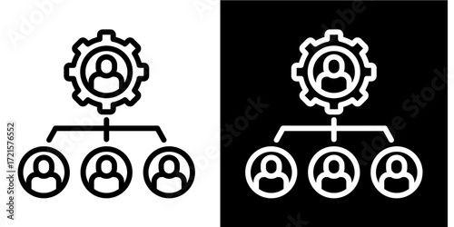 Organizational Structure  Icon Set White Style Collection
