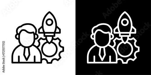 Co Founder icon of a flat style vector