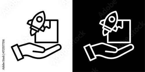 Product Launch icon of a flat style vector