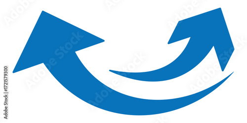 Blue arrow curve direction vector. Curved arrow sign. Set of long green curve arrow icon vector. Arrow icon for your web site design, logo, app, UI.
