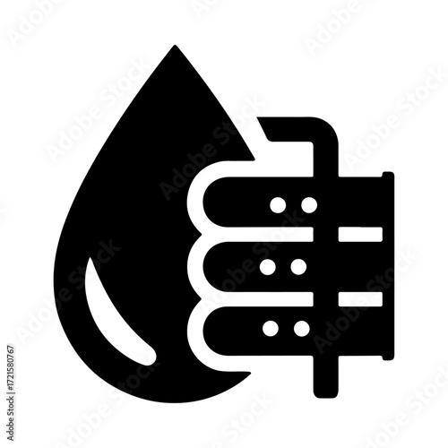 Water purification icon, smart filtration system, digital water treatment, intelligent purification technology, automated water quality, clean water system