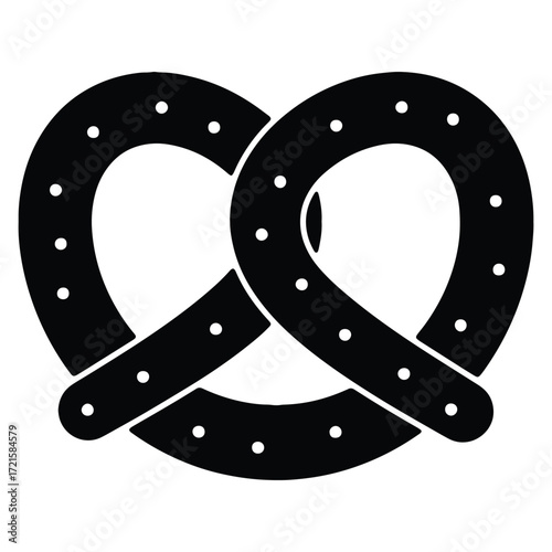 Simple pretzel illustration on white background perfect for designs and menus