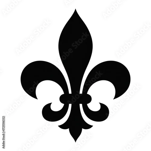 Obraz Black Silhouette Fleur De Lis Icon Isolated on White Background 4k H D High Quality Image Stock Photo Download isolated on a transparent background