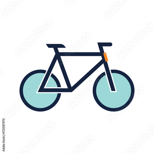 Simple bicycle stands alone against a white backdrop, representing sustainable transportation and healthy lifestyle choices with a minimalist aesthetic.