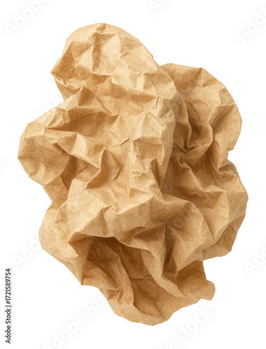 Textured crumpled craft paper.