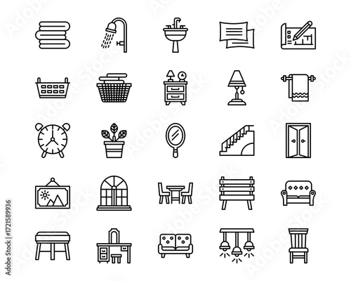 Interior Line Vector Icons