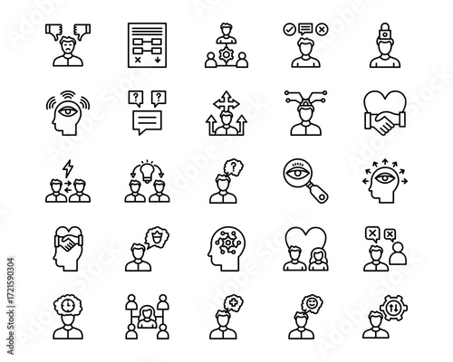 Life Skills Line Vector Icons
