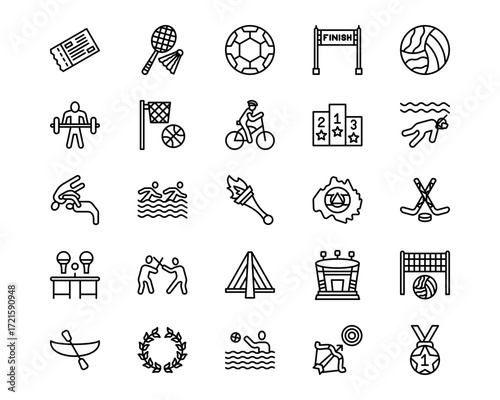 Olympics Line Vector Icons