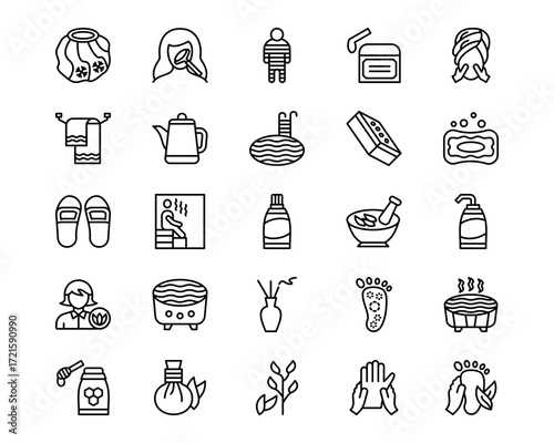 Spa Line Vector Icons