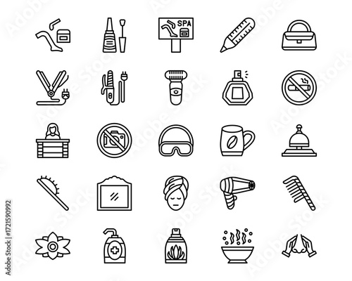 Spa Line Vector Icons