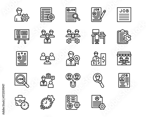 Human Resource Line Vector Icons