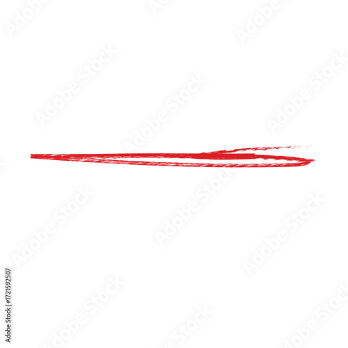 Hand-Drawn Red Underline Grunge Line