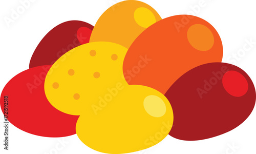 Assorted variety potatoes red yellow brown vector illustration scalable eps icon