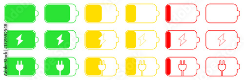 バッテリー・充電・コンセント コンセント シンプルアイコンイラスト カラー〜Battery, charging, outlet, outlet simple icon illustration color〜