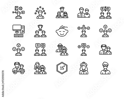 Generation Gap Line Vector Icons